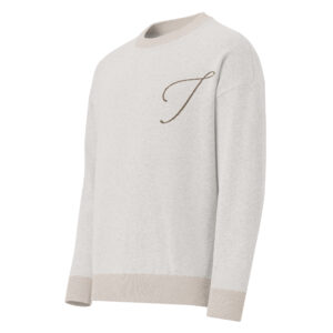 Relaxed fit knitted crew neck sweater