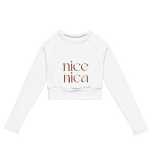 Recycled long-sleeve crop top